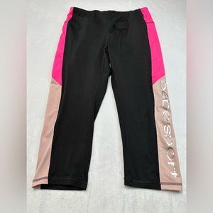 Bebe‎ sport leggings. Black and pink. Size L
